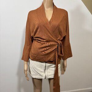 Elegant Wrap-Style Rust Top